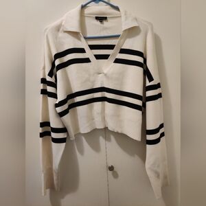 Dynamite striped sweater cropped S